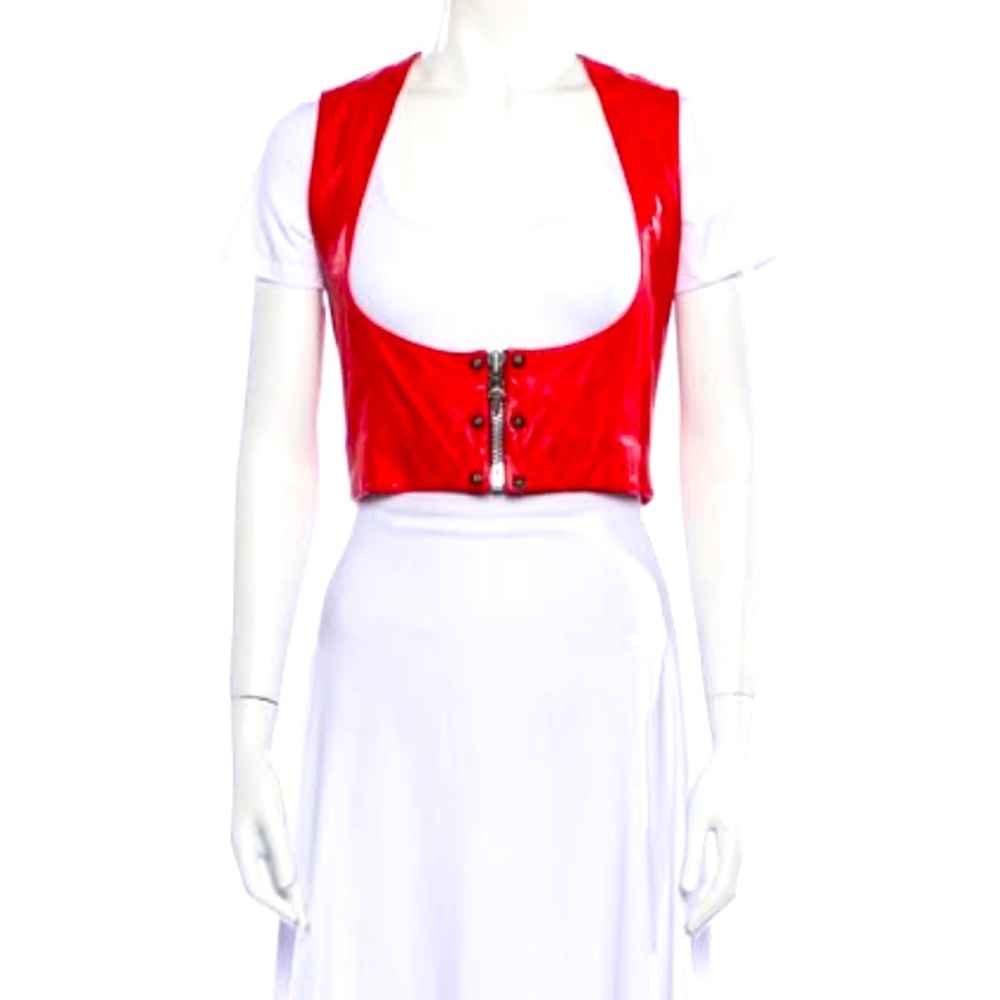 Chrome Hearts Genuine Leather Vest.. (Red)